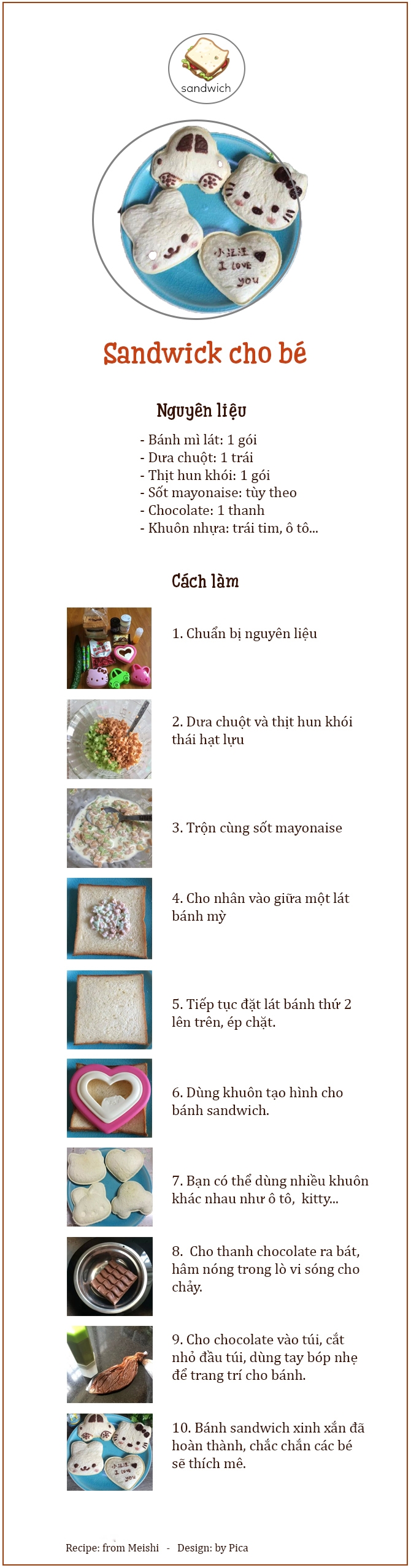 Làm sandwich hình thú ngộ nghĩnh chinh phục bé biếng ăn