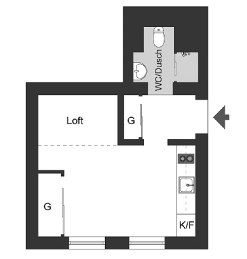 Căn hộ 22m2 cho cuộc sống lứa đôi luôn đủ đầy