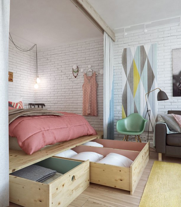 Căn hộ 45m2 nhẹ nhàng, cuốn hút