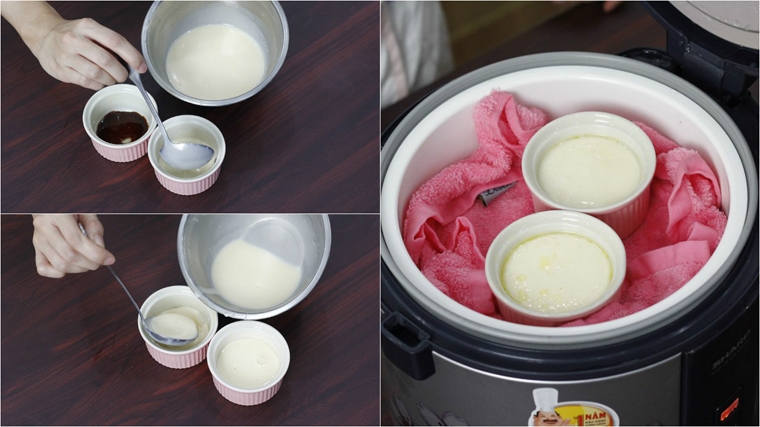 Làm bánh flan đơn giản hơn với nồi cơm điện