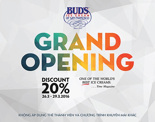 Bud's ice cream tưng bừng khai trương cửa hàng mới