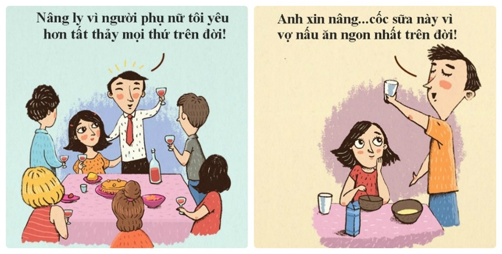 Đôi vợ chồng yêu thương mặn nồng luôn thể hiện sự ngưỡng mộ và đề cao nhau không chỉ vào những dịp đặc biệt.