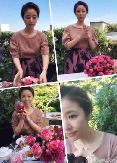 Lâm Tâm Như khoe thành quả của buổi học.