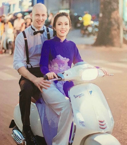 Bendik và Ngọc Mỹ hạnh phúc bên nhau.