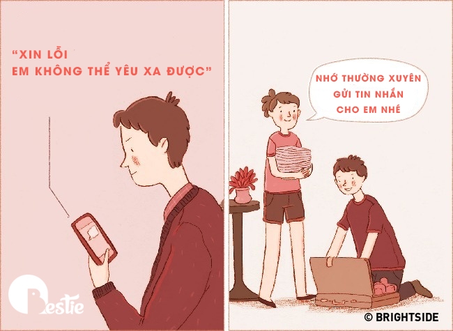 Tình yêu đích thực là mỗi khi chàng đi công tác, chính tay bạn sẽ là người chuẩn bị mọi thứ cho anh ấy, nhắn nhau suốt ngày cho nên khoảng cách không chia cắt được đôi tim yêu.