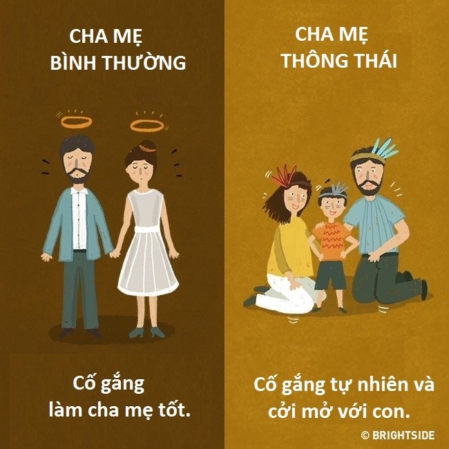 Những bậc cha mẹ thông thái yêu thương con bằng những gì tự nhiên nhất, luôn dành những gì tốt đẹp nhất cho con mình. Ngược lại, một số cha mẹ khác lại sống vì cái nhìn của người ngoài, luôn ngụy tạo ra một lớp màng ảo khi đối xử với con cái giữa ngoài xã hội và trong nhà.