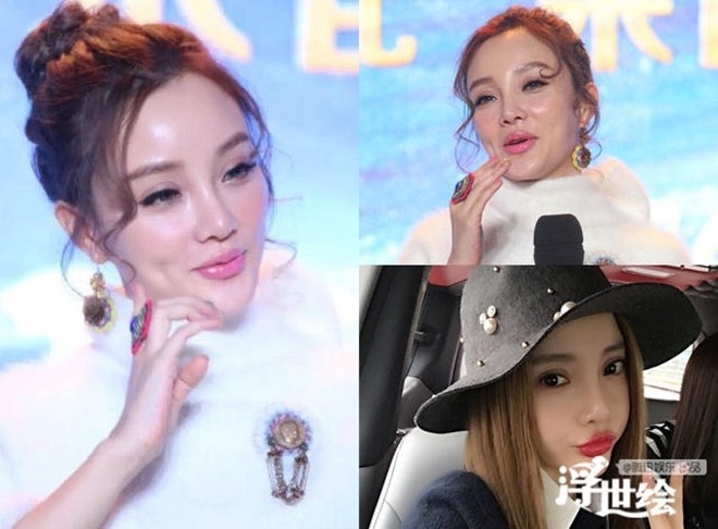 Từng là mỹ nhân nhưng hiện tại Lý Tiểu Lộ chẳng khác gì bà thím với gương mặt bóng nhẫy, phù nề vì quá tham lam bơm botox.