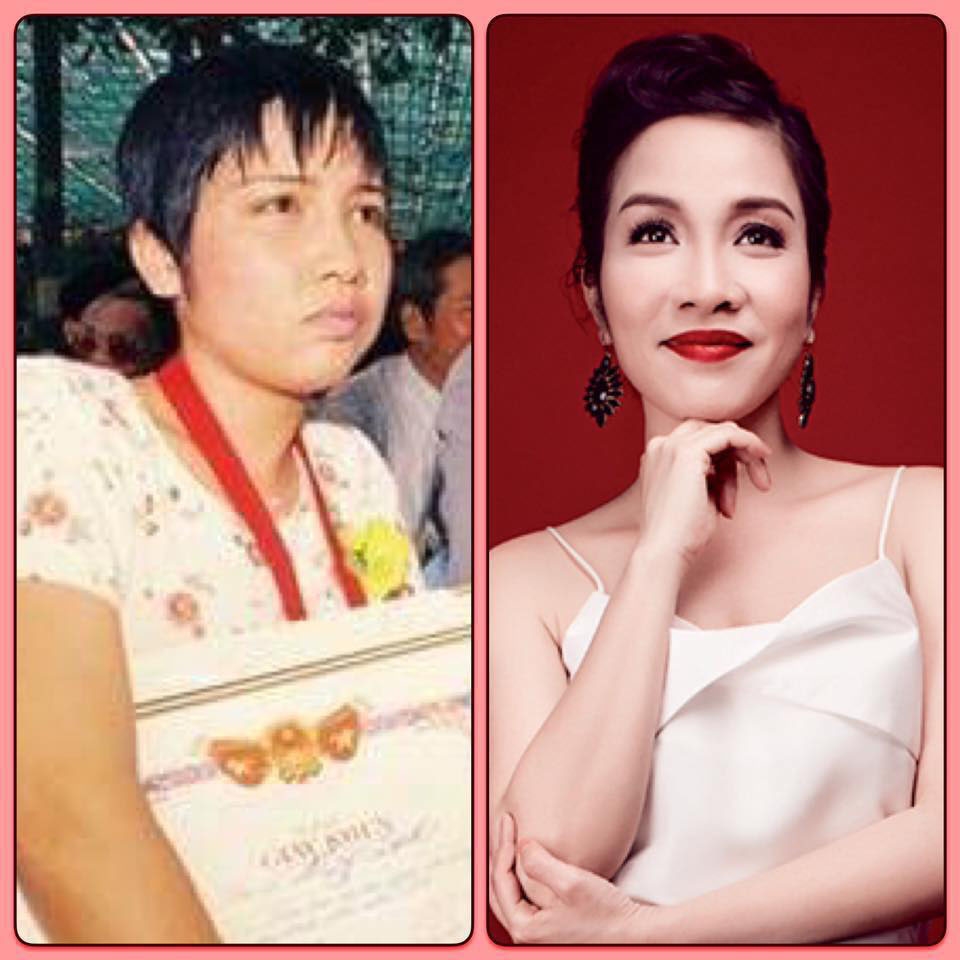 Một bên là Mỹ Linh của hơn 20 năm về trước còn rụt rè, ngại ngùng ôm tấm giấy khen và một bên là Mỹ Linh khi 41 tuổi là một trong bốn diva hàng đầu của showbiz Việt. Mỹ Linh của hiện tại thành công, mạnh mẽ và đẹp hơn rất nhiều.