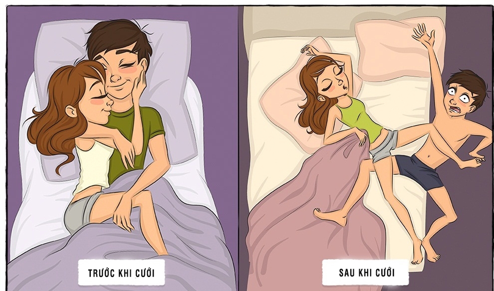 8 bức ảnh minh họa chân thật cuộc sống thay đổi chóng mặt sau kết hôn