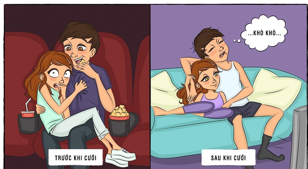 8 bức ảnh minh họa chân thật cuộc sống thay đổi chóng mặt sau kết hôn