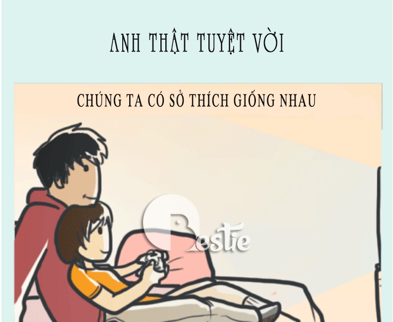 Bộ tranh đáng yêu với thông điệp: "Chúng ta luôn hạnh phúc bên nhau"