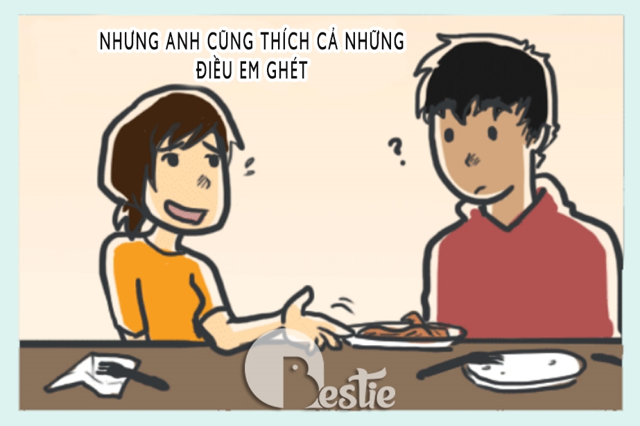 Bộ tranh đáng yêu với thông điệp: "Chúng ta luôn hạnh phúc bên nhau"