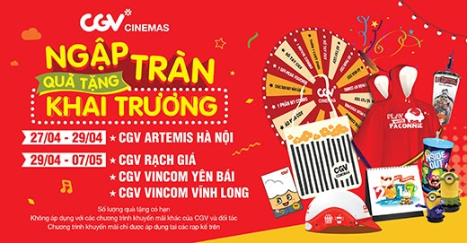 CGV Việt Nam đồng loạt khai trương 4 cụm rạp mới vào cuối tháng 4/2017
