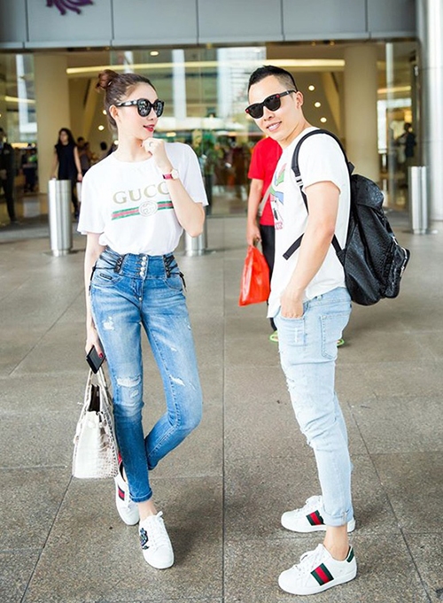 bestie sao viet thoi trang san bay hang hieu