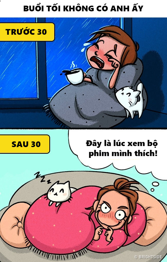 Sự khác biệt giữa tình yêu trước và sau 30 tuổi