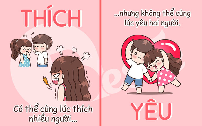 bestie su khac biet giua thich va yeu