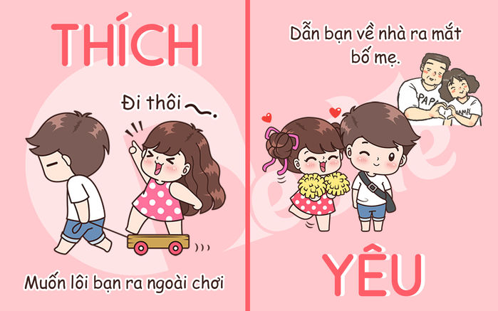 bestie su khac biet giua thich va yeu