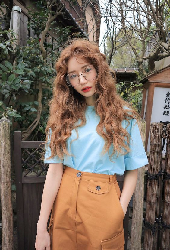 korean messy hair