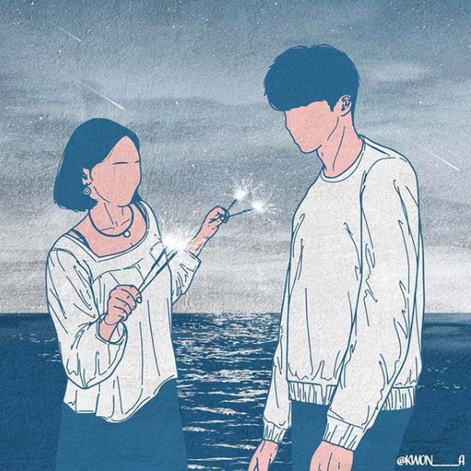 Ấn tượng với bộ tranh tuyệt đẹp về tình yêu của họa sỹ Hàn Quốc