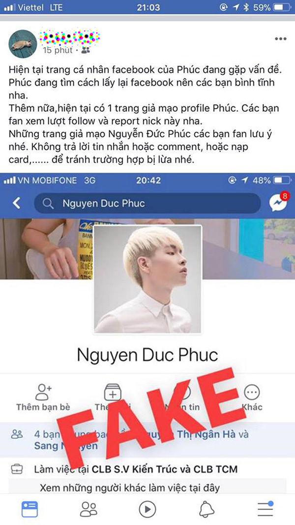 Đức Phúc cùng nhiều sao Việt bị hack Facebook và tống tiền