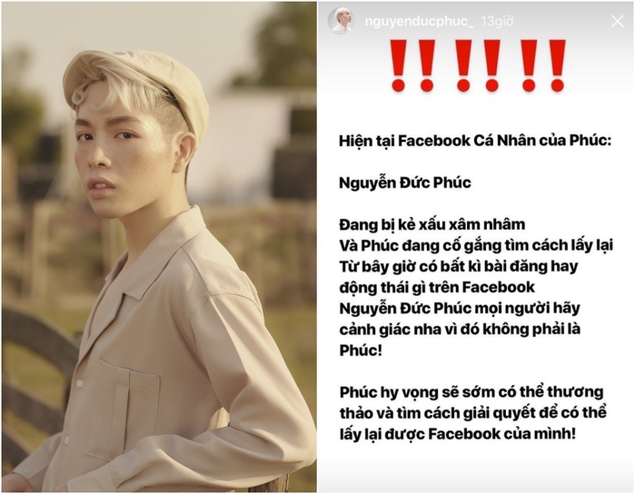 Đức Phúc cùng nhiều sao Việt bị hack Facebook và tống tiền