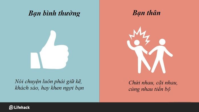 Một trời khác biệt giữa bạn thân và bạn bình thường