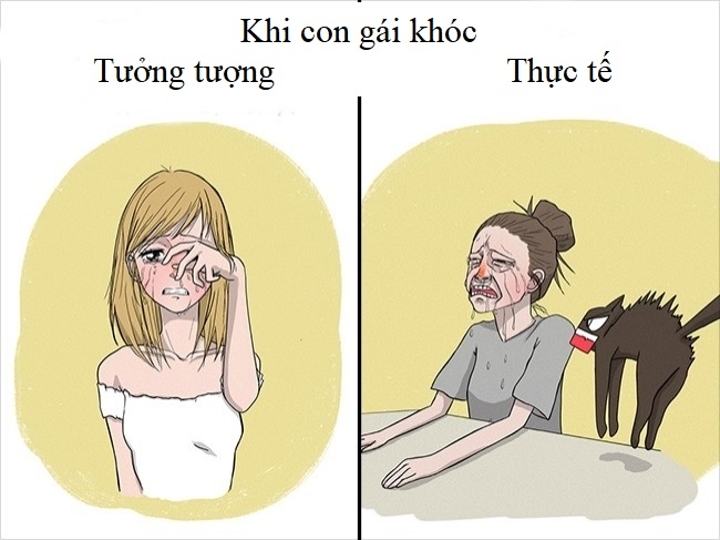 Bộ tranh: Những tình huống đi guốc trong bụng con gái