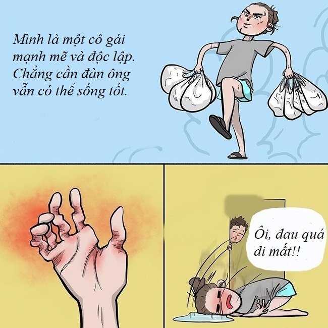 Bộ tranh: Những tình huống đi guốc trong bụng con gái