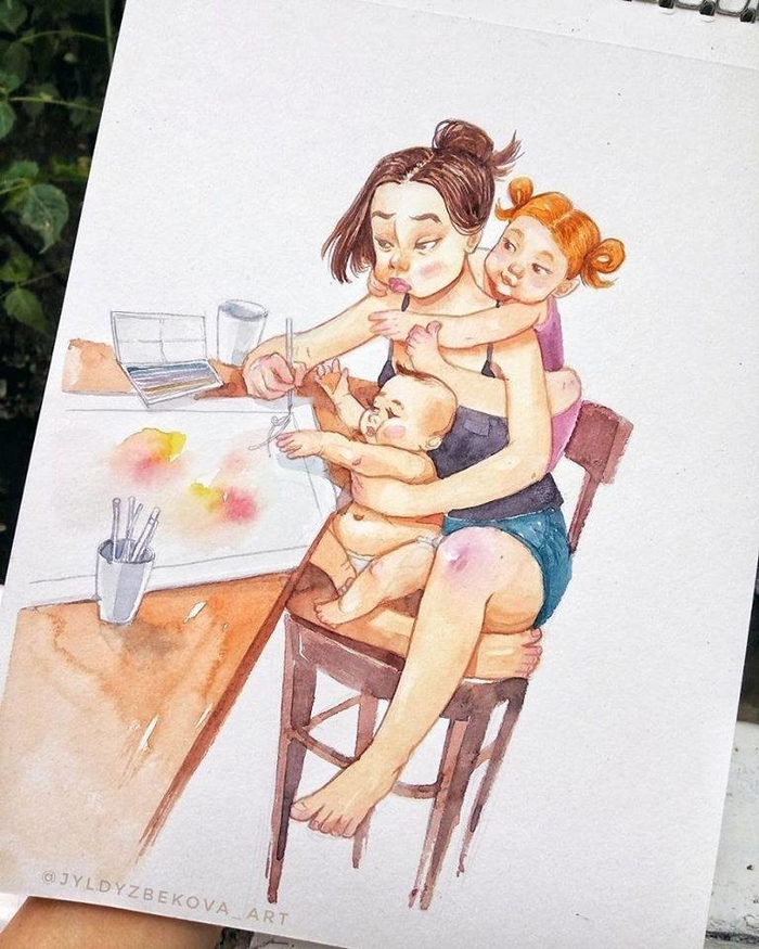 Bộ tranh: Cuộc sống rối như tơ vò của một bà mẹ bỉm sữa