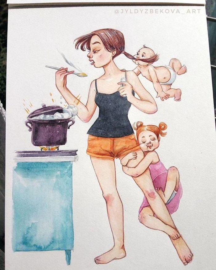Bộ tranh: Cuộc sống rối như tơ vò của một bà mẹ bỉm sữa