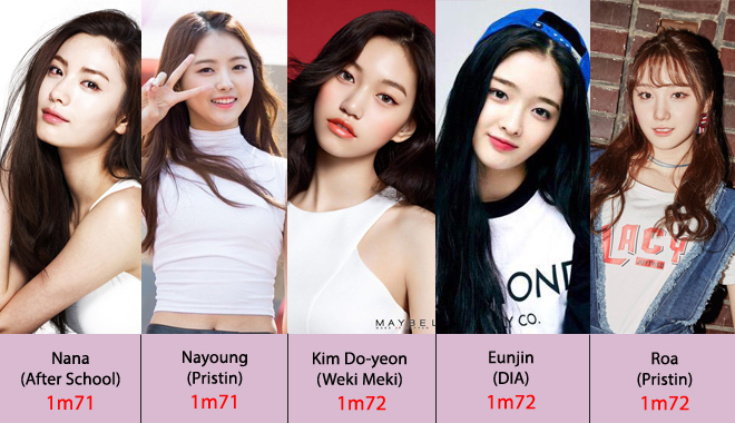 So sánh chiều cao của 80 nữ thần tượng KPOP hot nhất hiện nay