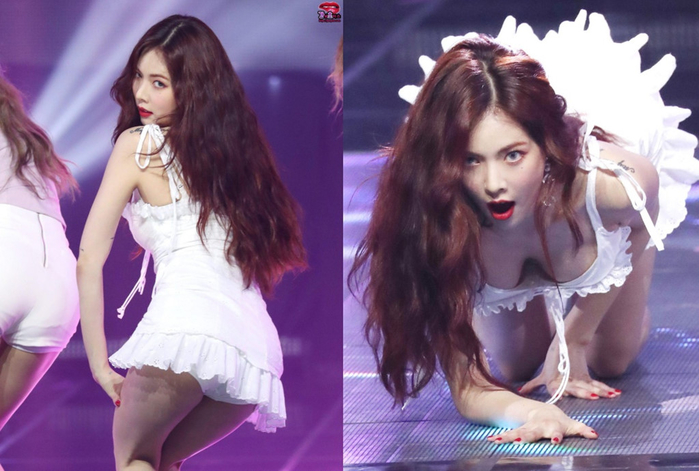 Hết đẩy ngực lại đến lột áo khoe nội y, Hyuna là ca sĩ sẵn sàng hở bạo