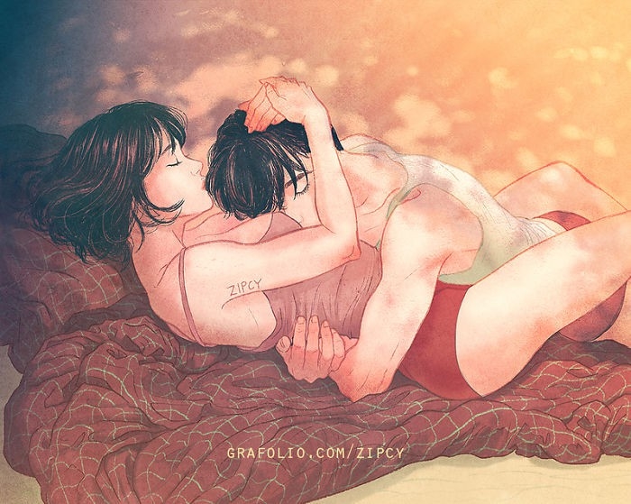Ngất ngây với bộ tranh minh họa tình yêu ngọt ngào của họa sĩ Hàn Quốc
