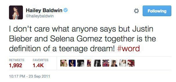 Từng là fan hâm mộ cặp đôi Justin - Selena giờ Hailey lại là hôn thê