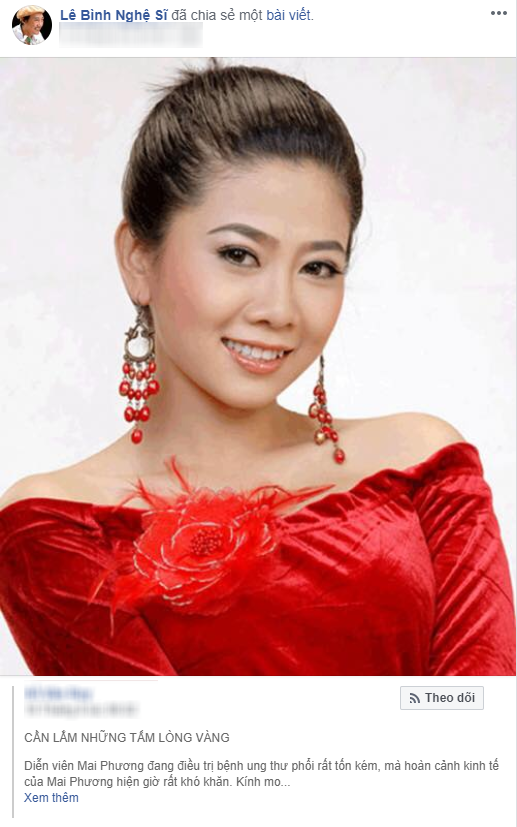 Am tinh nghe si: Du bao benh Le Binh van keu goi ung ho cho Mai Phuong