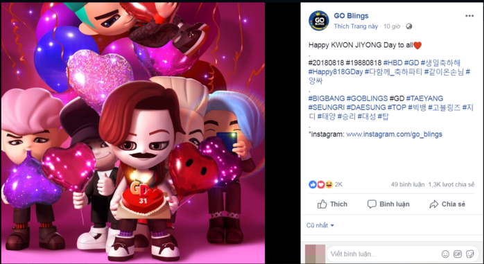 G-Dragon được V.I.P chúc mừng sinh nhật theo cách đặc biệt này
