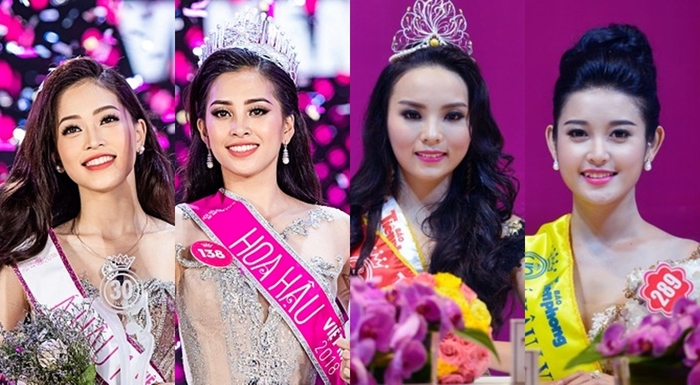Chup chung hinh voi A hau, Tieu Vi, Ky Duyen va Do My Linh lai co diem giong nhau den khong ngo