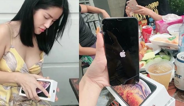 Hot girl đập hộp Iphone XS Max