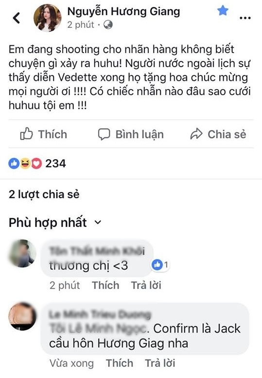 Thực hư tin đồn Hoa hậu Hương Giang được bạn trai soái ca cầu hôn