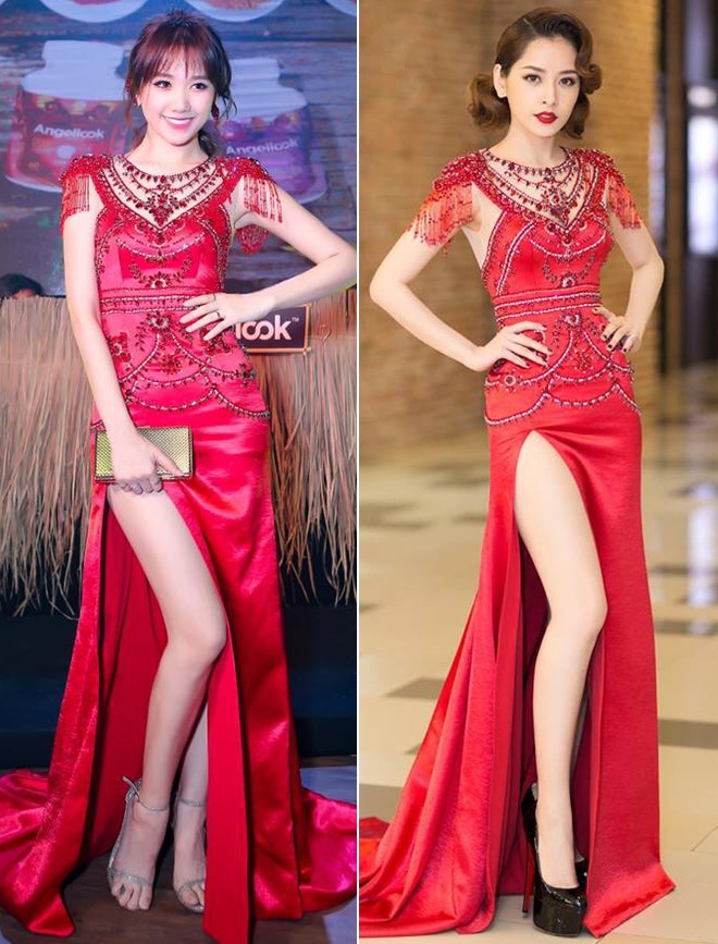 Hari Won cứ diện váy đỏ là lại đụng hàng cùng loạt sao nữ