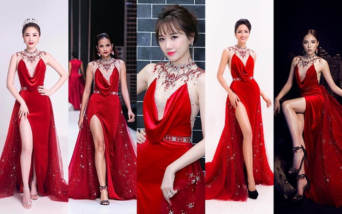Hari Won cứ diện váy đỏ là lại đụng hàng cùng loạt sao nữ
