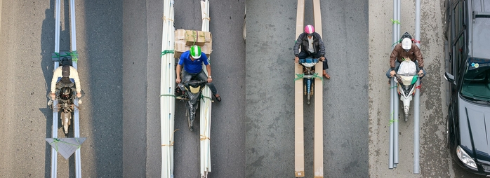 Chùm ảnh người Hà Nội đi xe máy với góc máy khác lạ của nhiếp ảnh gia