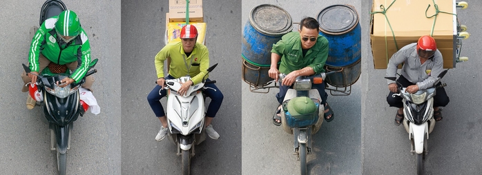 Chùm ảnh người Hà Nội đi xe máy với góc máy khác lạ của nhiếp ảnh gia