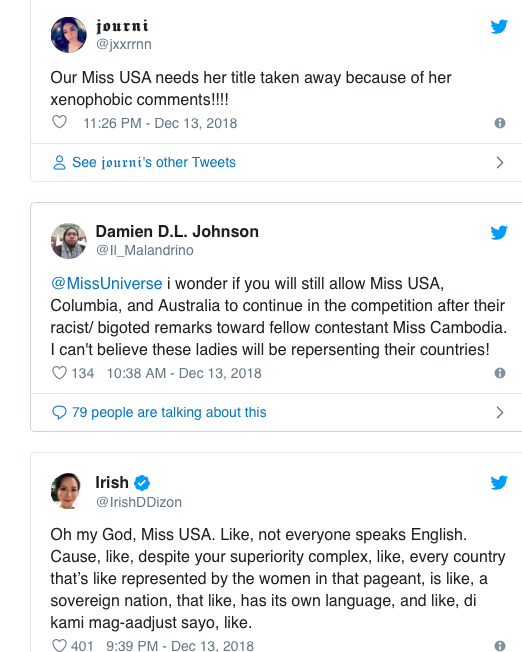 Miss USA nói video chế giễu H'Hen Niê và Miss Campuchia đã chỉnh sửa