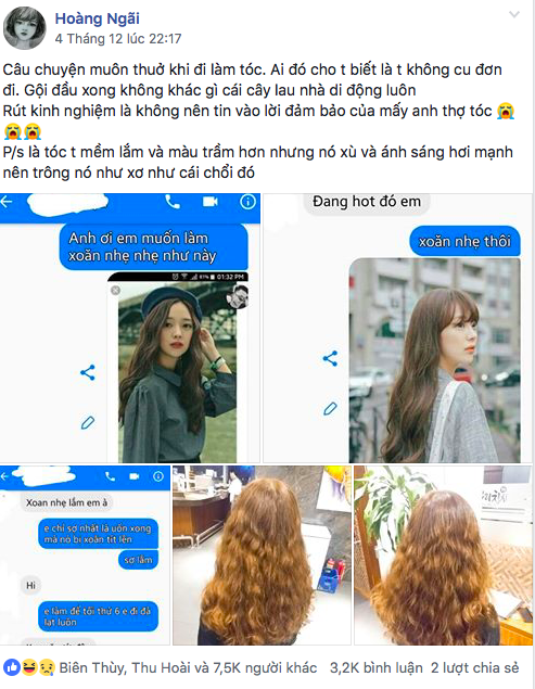 Tốn tiền triệu đi làm tóc kiểu Hàn Quốc, thiếu nữ nhận “trái đắng”