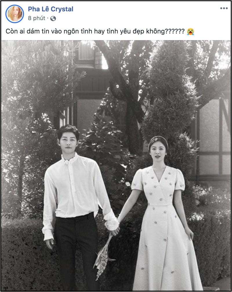 Biết tin Song Joong Ki và Song Hye Kyo ly hôn, sao Việt phản ứng: Người khóc ròng, kẻ bàng hoàng không tin vào tình yêu - Ảnh 4. Biết tin Song Joong Ki và Song Hye Kyo ly hôn, sao Việt phản ứng: Người khóc ròng, kẻ bàng hoàng không tin vào tình yêu - Ảnh 4.