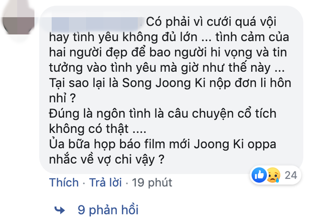 Phản ứng của netizen Hàn, Việt về tin Song Song ly hôn: Dân Hàn đồng loạt đổ lỗi cho Song Hye Kyo - Ảnh 7. Phản ứng của netizen Hàn, Việt về tin Song Song ly hôn: Dân Hàn đồng loạt đổ lỗi cho Song Hye Kyo - Ảnh 7.