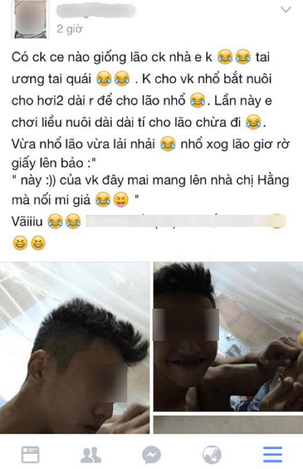 Câu chuyện chồng nhổ lông nách cho vợ mới được chia sẻ. Ảnh chụp màn hình.