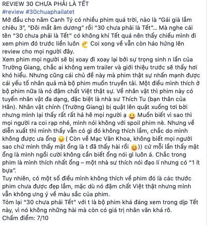 Xem suất chiếu đầu 30 Chưa Phải Tết: CĐM người khen kẻ chê chán òm