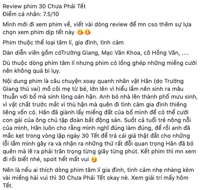 Xem suất chiếu đầu 30 Chưa Phải Tết: CĐM người khen kẻ chê chán òm